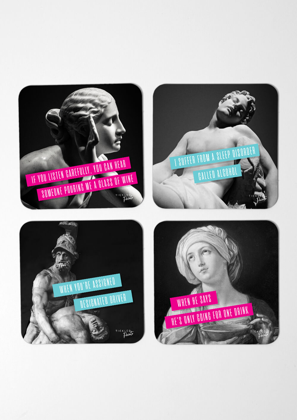 Sassy Statues Drink Coasters - Set of four