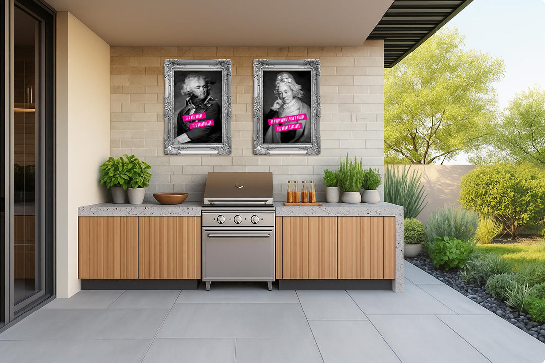 How to Style Your Garden Bar With Bold, Eye-Catching Wall Art