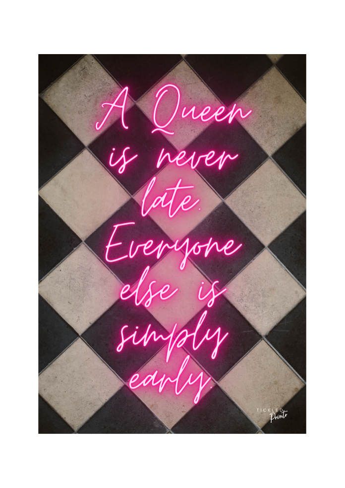 Neon Diva Wall Art | A Queen Is Never Late